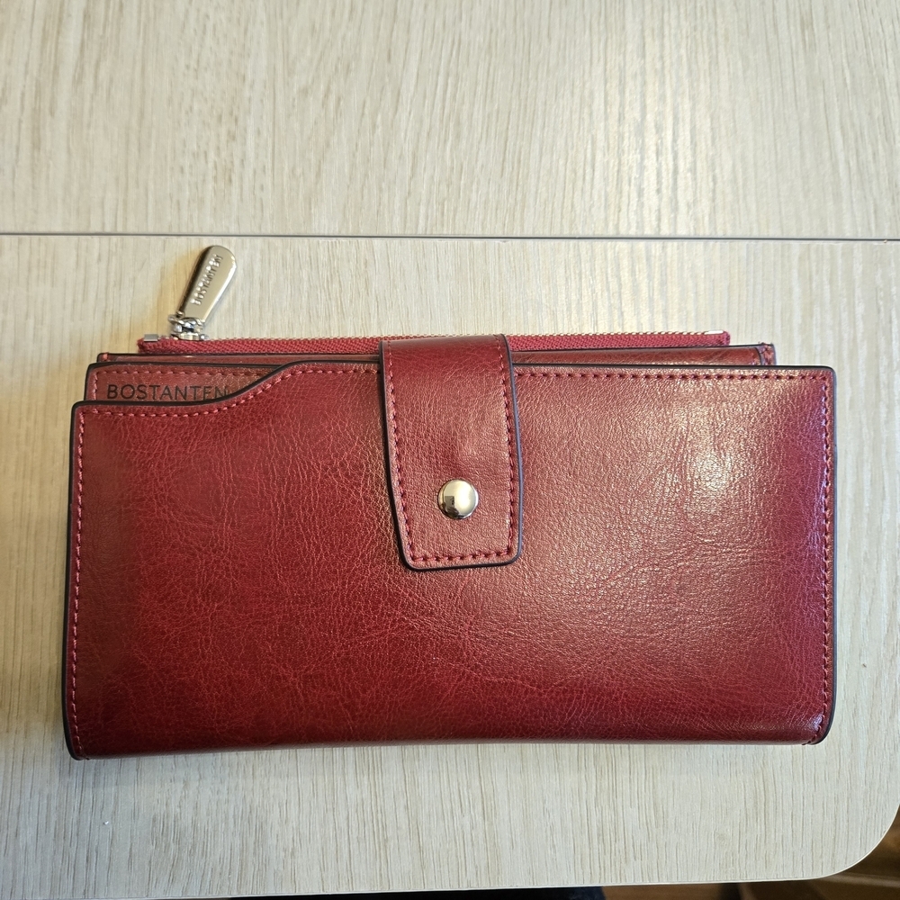 Bostanten Women's Burgundy Leather Wallet